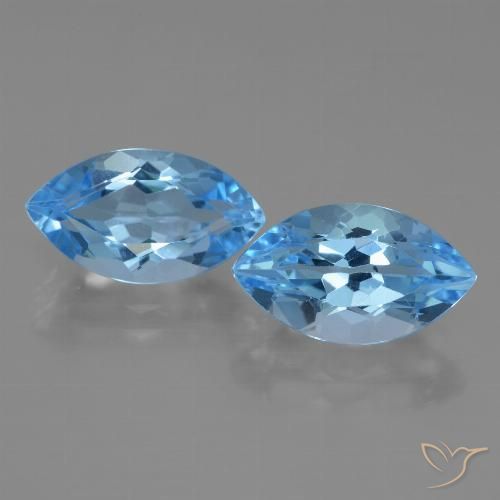 8.44ctw Natural Azul Suizo Topacio, Marquesa, VVS-VS