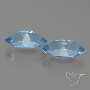 Gemas de Topacio Azul Suizo natural de 8.20 ct, Marquesa, VVS-VS