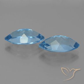 Gemas de Topacio Azul Suizo natural de 8.40 ct, Marquesa, VVS-VS