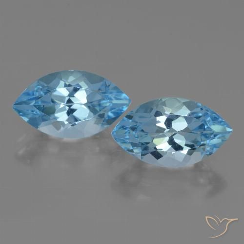 8.67ctw Natural Azul Cielo Topacio, Marquesa, VVS-VS