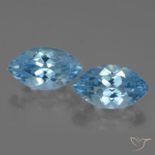 8.46ctw Natural Azul Suizo Topacio, Marquesa, VVS