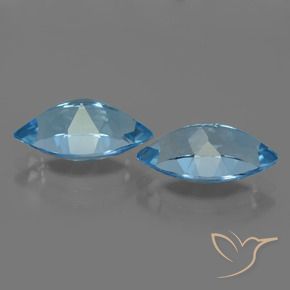 Gemas de Topacio Azul Suizo natural de 8.42 ct, Marquesa, VVS-VS