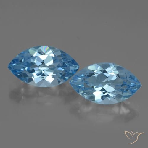 8.12ctw Natural Azul Suizo Topacio, Marquesa, VVS-VS