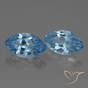 Gemas de Topacio Azul Suizo natural de 8.12 ct, Marquesa, VVS-VS