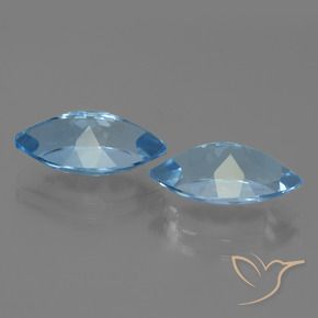 Gemas de Topacio Azul Suizo natural de 8.12 ct, Marquesa, VVS-VS