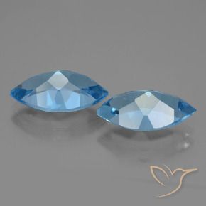 Gemas de Topacio Azul Suizo natural de 8.11 ct, Marquesa, VVS-VS