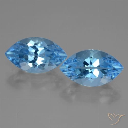 8.84ctw Natural Azul Suizo Topacio, Marquesa, VVS