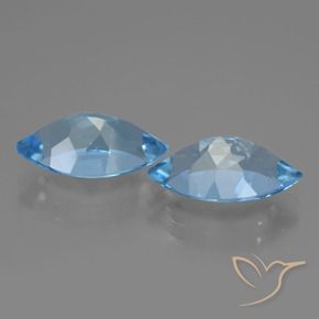 Gemas de Topacio Azul Cielo natural de 8.20 ct, Marquesa, VVS-VS