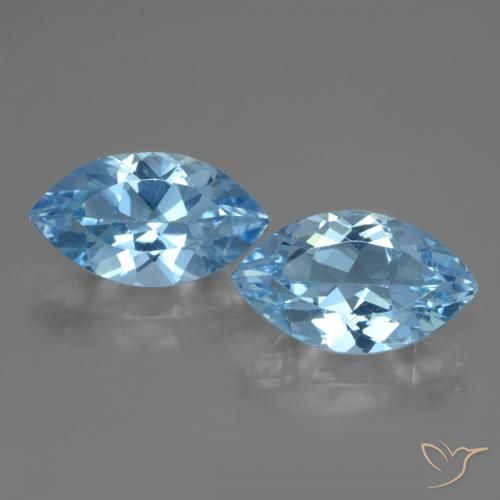 7.73ctw Natural Azul Suizo Topacio, Marquesa, VVS-VS