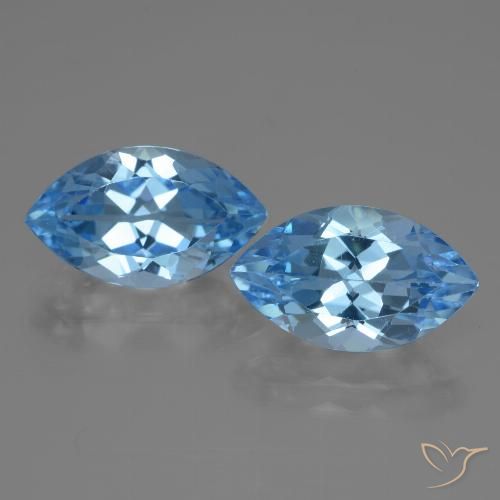 8.58ctw Natural Azul Suizo Topacio, Marquesa, VVS