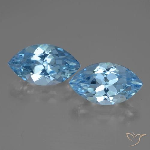 8.27ctw Natural Azul Suizo Topacio, Marquesa, VVS-VS