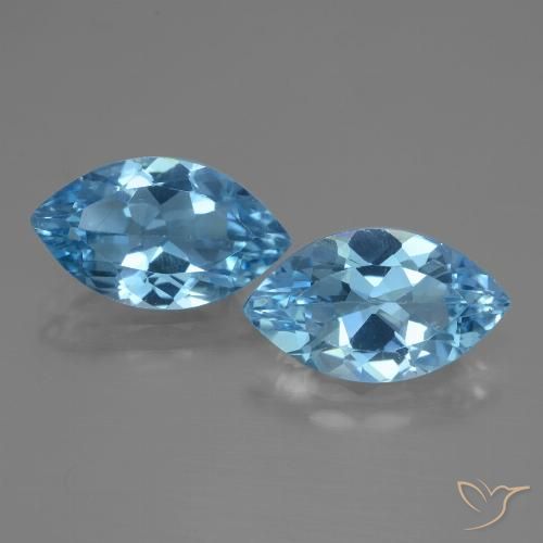 7.23ctw Natural Azul Suizo Topacio, Marquesa, VVS