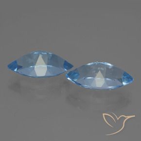 Gemas de Topacio Azul Suizo natural de 7.93 ct, Marquesa, VVS