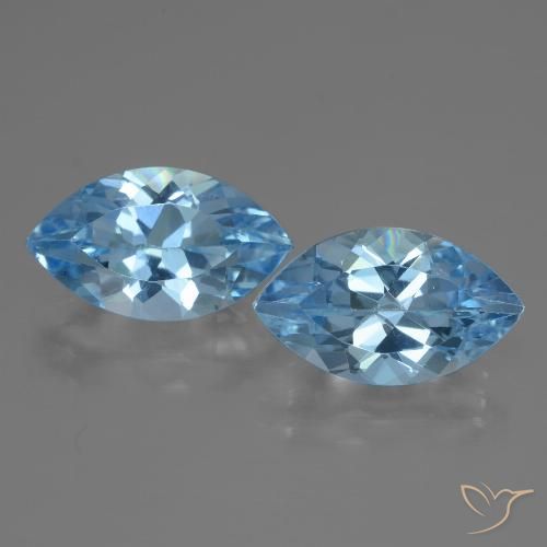 8.34ctw Natural Azul Suizo Topacio, Marquesa, VVS