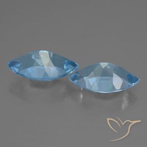 Gemas de Topacio Azul Suizo natural de 8.34 ct, Marquesa, VVS