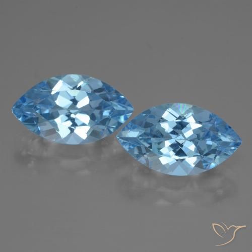 8.40ctw Natural Azul Suizo Topacio, Marquesa, VVS