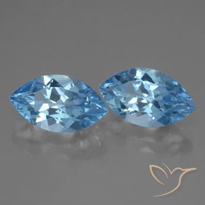 Gemas de Topacio Azul Suizo natural de 8.40 ct, Marquesa, VVS