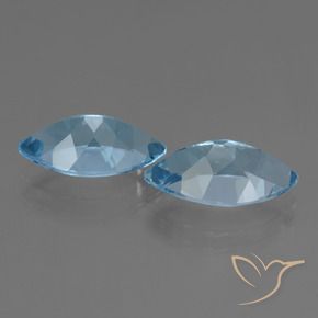 Gemas de Topacio Azul Suizo natural de 8.27 ct, Marquesa, VVS-VS