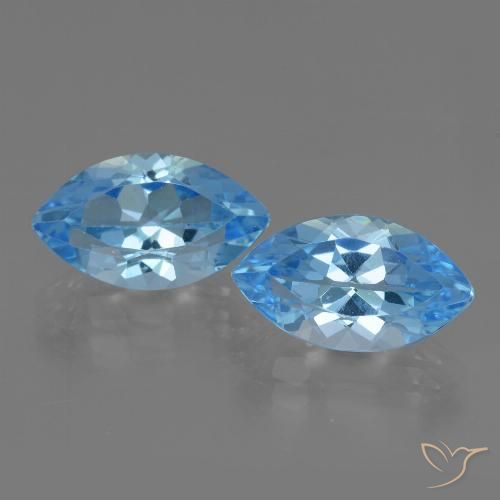 8.45ctw Natural Azul Suizo Topacio, Marquesa, VVS