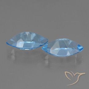 Gemas de Topacio Azul Suizo natural de 8.45 ct, Marquesa, VVS