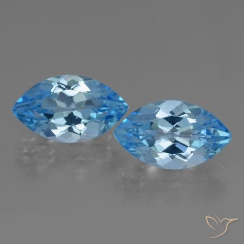 8.23ctw Natural Azul Suizo Topacio, Marquesa, VVS
