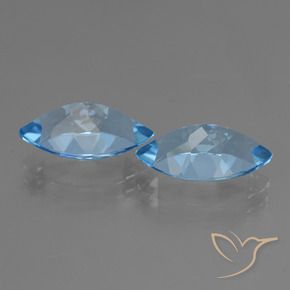 Gemas de Topacio Azul Suizo natural de 8.23 ct, Marquesa, VVS