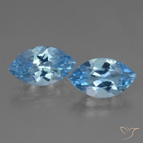 7.88ctw Natural Azul Suizo Topacio, Marquesa, VVS-VS