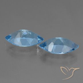 Gemas de Topacio Azul Suizo natural de 7.88 ct, Marquesa, VVS-VS