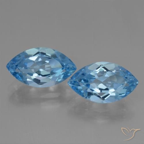 8.15ctw Natural Azul Cielo Topacio, Marquesa, VS