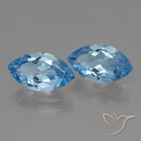 Gemas de Topacio Azul Cielo natural de 8.15 ct, Marquesa, VS