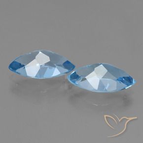 Gemas de Topacio Azul Cielo natural de 8.15 ct, Marquesa, VS