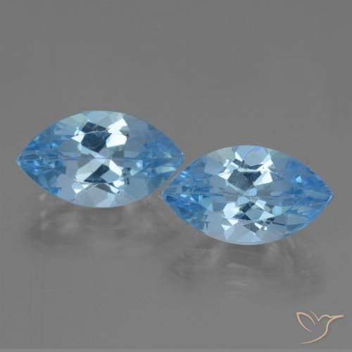 7.93ctw Natural Azul Suizo Topacio, Marquesa, VVS-VS