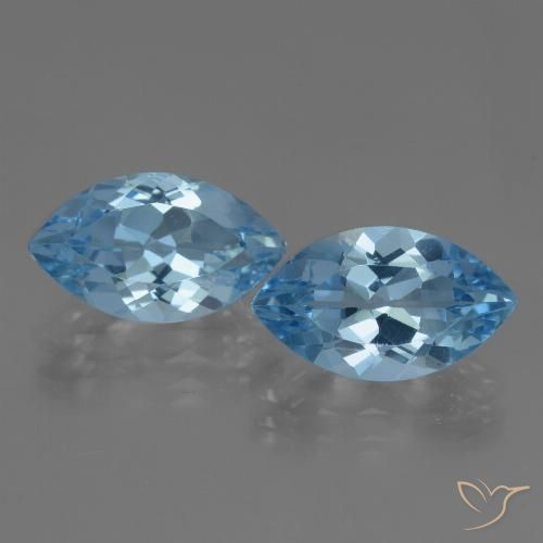 8.22ctw Natural Azul Suizo Topacio, Marquesa, VVS-VS