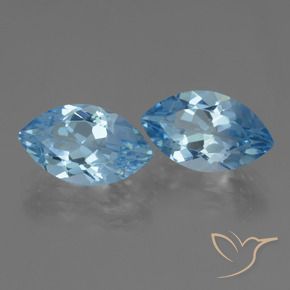 Gemas de Topacio Azul Suizo natural de 8.22 ct, Marquesa, VVS-VS