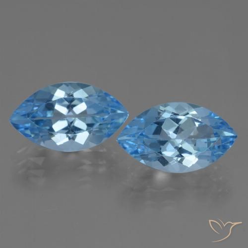 8.19ctw Natural Azul Suizo Topacio, Marquesa, VVS