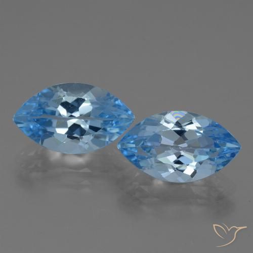 8.53ctw Natural Azul Suizo Topacio, Marquesa, VVS