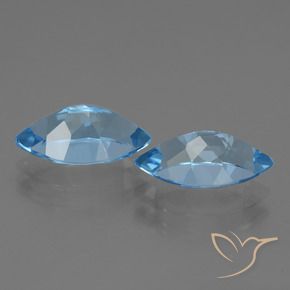 Gemas de Topacio Azul Suizo natural de 8.53 ct, Marquesa, VVS