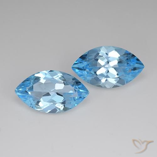 8.12ctw Natural Azul Suizo Topacio, Marquesa, VVS