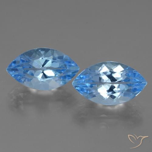 8.74ctw Natural Azul Suizo Topacio, Marquesa, VVS
