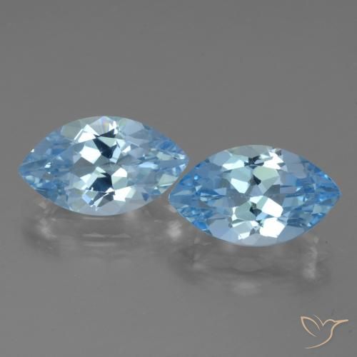 8.32ctw Natural Azul Cielo Topacio, Marquesa, VVS-VS