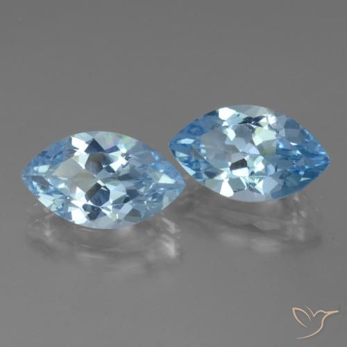 Gemas de Topacio Azul Cielo natural de 8.32 ct, Marquesa, VVS-VS