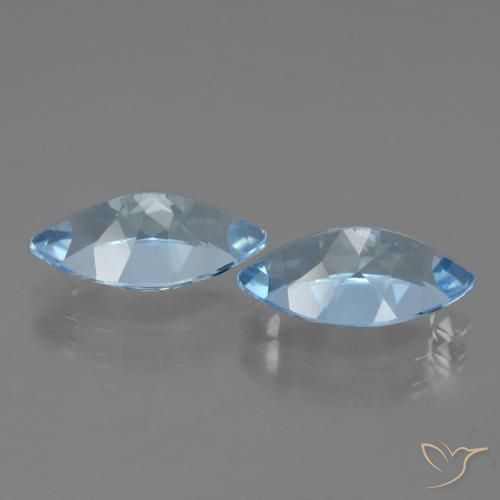 Gemas de Topacio Azul Cielo natural de 8.32 ct, Marquesa, VVS-VS