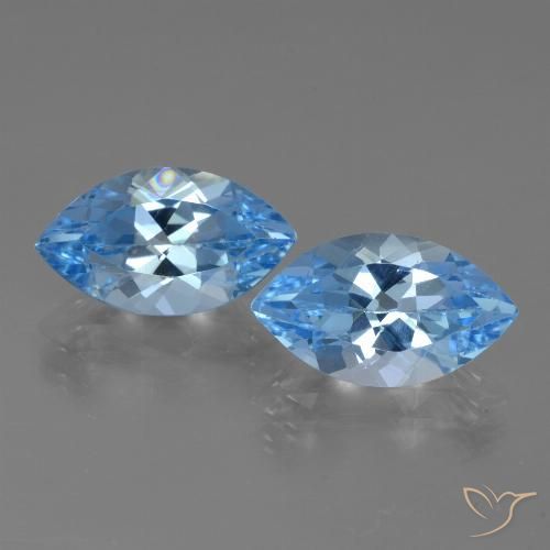 8.36ctw Natural Azul Cielo Topacio, Marquesa, VVS-VS