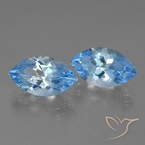 Gemas de Topacio Azul Cielo natural de 8.36 ct, Marquesa, VVS-VS