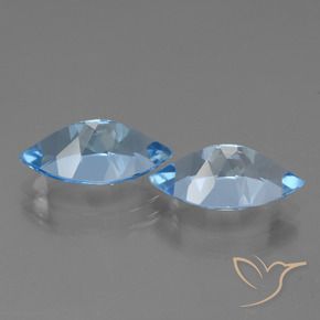 Gemas de Topacio Azul Cielo natural de 8.36 ct, Marquesa, VVS-VS