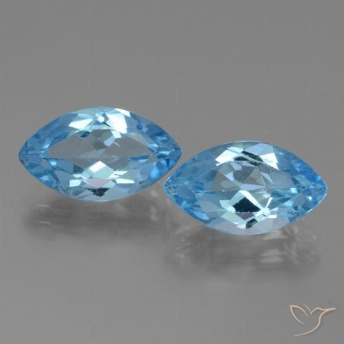 7.91ctw Natural Azul Cielo Topacio, Marquesa, VS