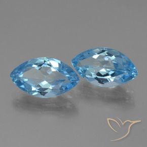 Gemas de Topacio Azul Cielo natural de 7.91 ct, Marquesa, VS