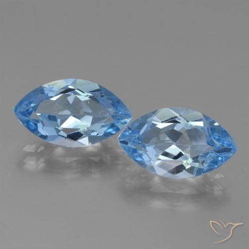 8.37ctw Natural Azul Cielo Topacio, Marquesa, VVS