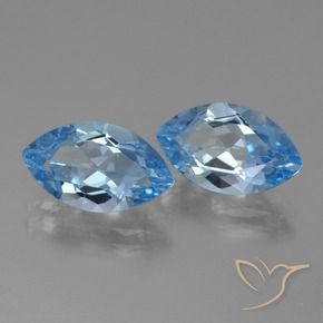 Gemas de Topacio Azul Cielo natural de 8.37 ct, Marquesa, VVS