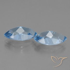 Gemas de Topacio Azul Cielo natural de 8.37 ct, Marquesa, VVS